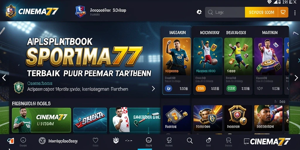 Tampilan utama CINEMA77 dengan fitur taruhan olahraga yang menarik.