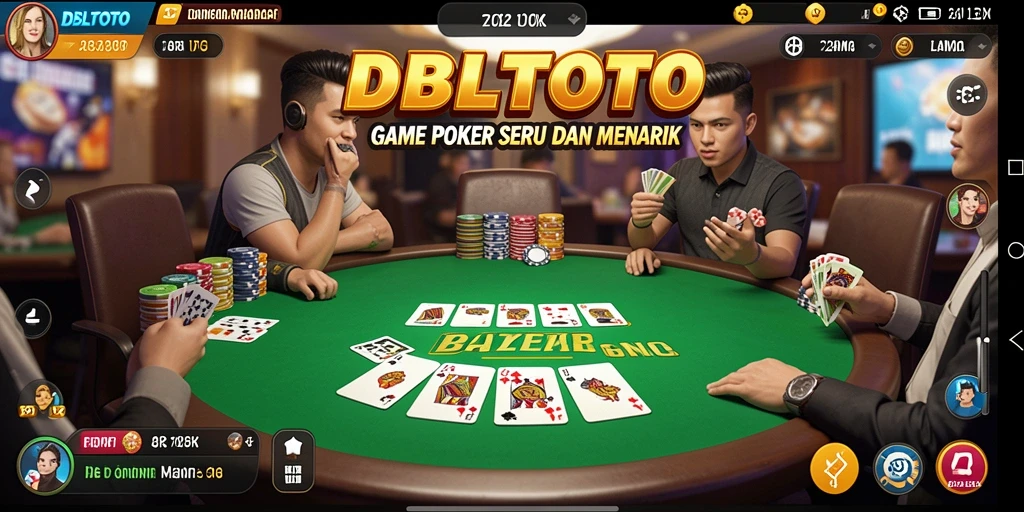 Tampilan gameplay seru dalam aplikasi DBLTOTO yang menghadirkan poker real-time.