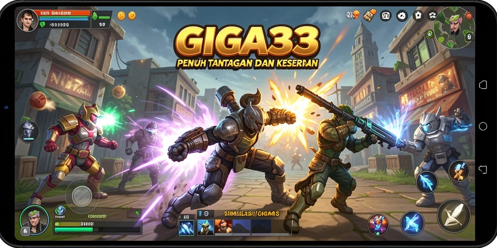 Screenshot GIGA33 menampilkan gameplay simulasi yang mendalam dan interaktif.