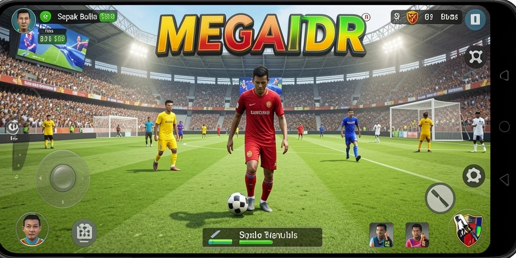 Tampilan dinamis permainan sepak bola dalam MEGAIDR.