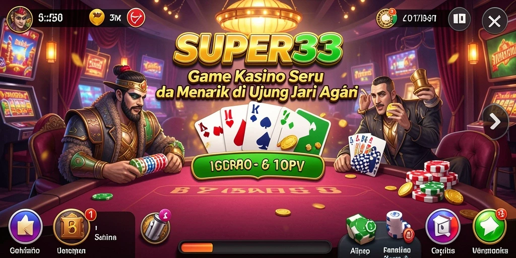 Gameplay SUPER33 yang menarik dengan tampilan slot yang memukau.